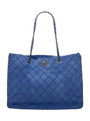 Chanel blue leather Wildstitch tote bag