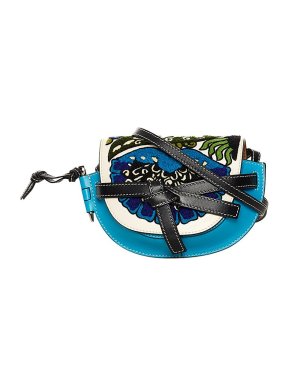 Loewe blue & white leather embroidered Mini Gate bag
