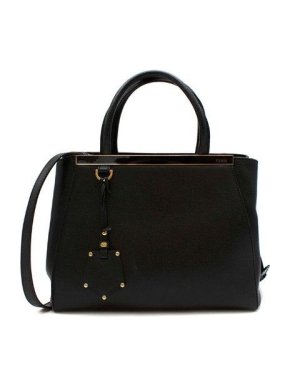 Fendi black leather 2Jours Mini tote bag