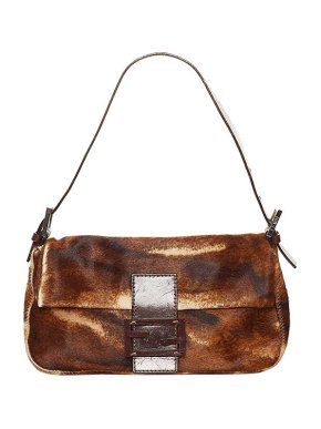 Fendi vintage brown ponyskin Mamma Baguette bag