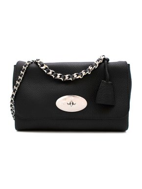 Mulberry Medium Lily Black Glossy Goat Leather