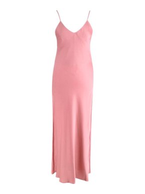 Abadia Blush Pink Hammered Silk Slip Dress