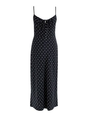 Realisation Super Real black silk crepe polkadot Carolin dress
