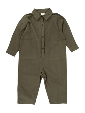 The Simple Folk Kid's 3-4Y Cotton Khaki Romper