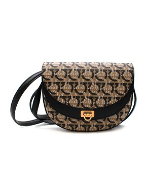 Salvatore Ferragamo Gancini Print Saddle Bag
