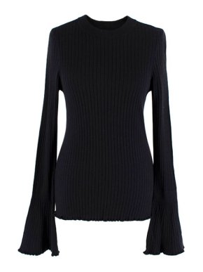 Paige Iona Black Ribbed Jumper