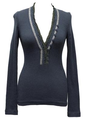 Pinko Blue & Green Long Sleeve Top