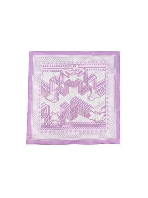 Hermes Mauve & White Sangles en Zig Zag Bandana 55