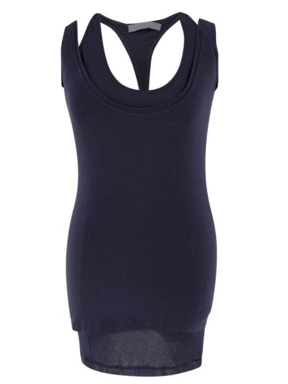 Donna Karen Navy Double Vest Top