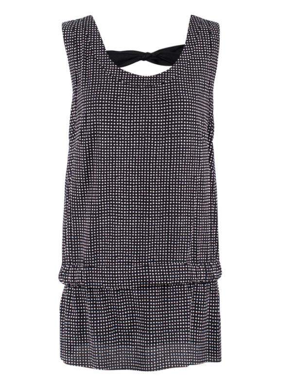 Marni Black Polkadot Tie Back Tunic