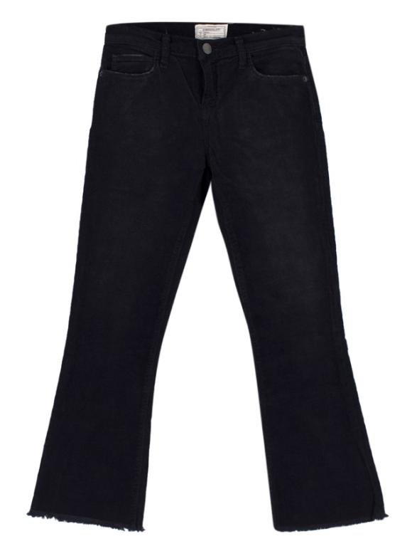 Current/Elliott 'The Kick Jean' Black Corduroy Trousers
