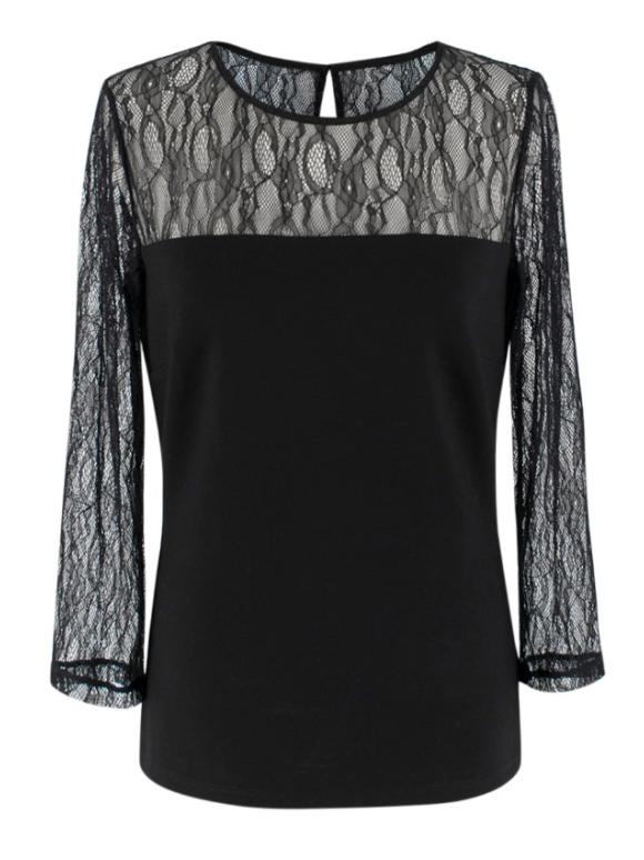 Bespoke Black Lace Panelled Top