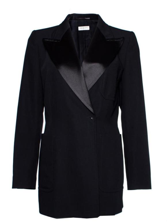 Dries Van Noten Black Wool Jacket W/Satin Lapels