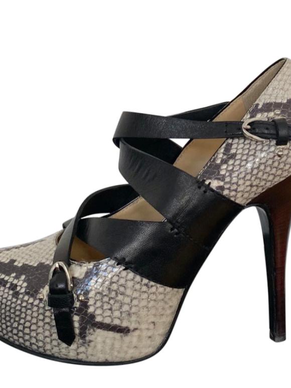 Vicini Python & Leather Pumps