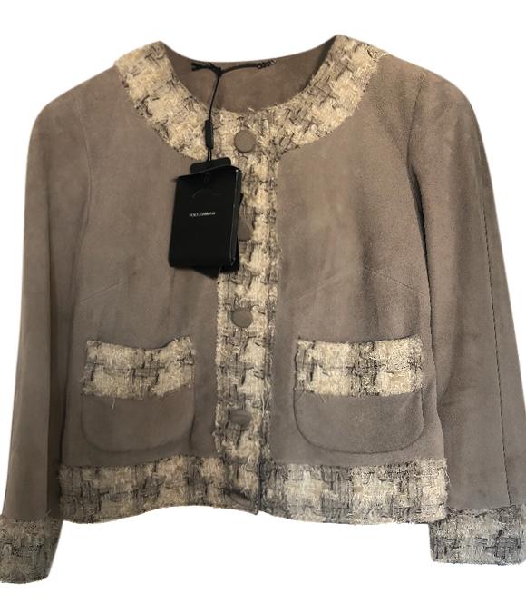 Dolce & Gabbana Lambskin & Tweed Short Jacket
