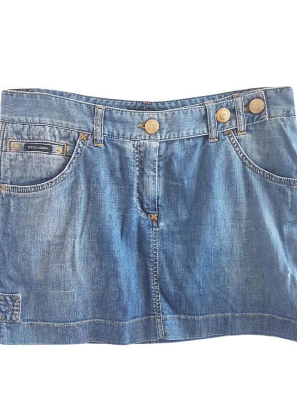 Dolce & Gabbana blue denim mini skirt