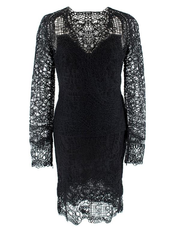 Tom Ford Black Crochet Top & Skirt