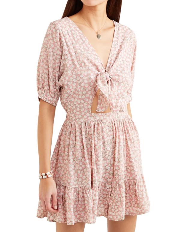 Faithfull the Brand Marigot Pink Floral Dress