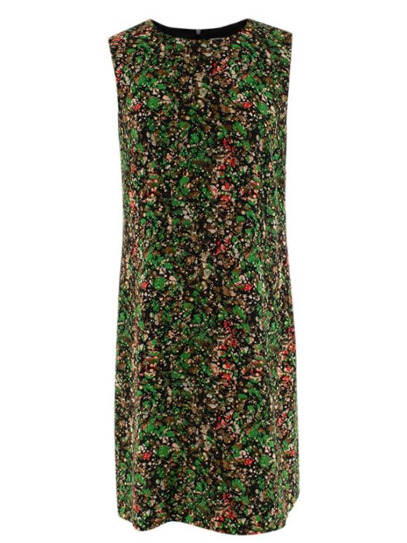 M Missoni Green Printed Sleeveless Shift Dress