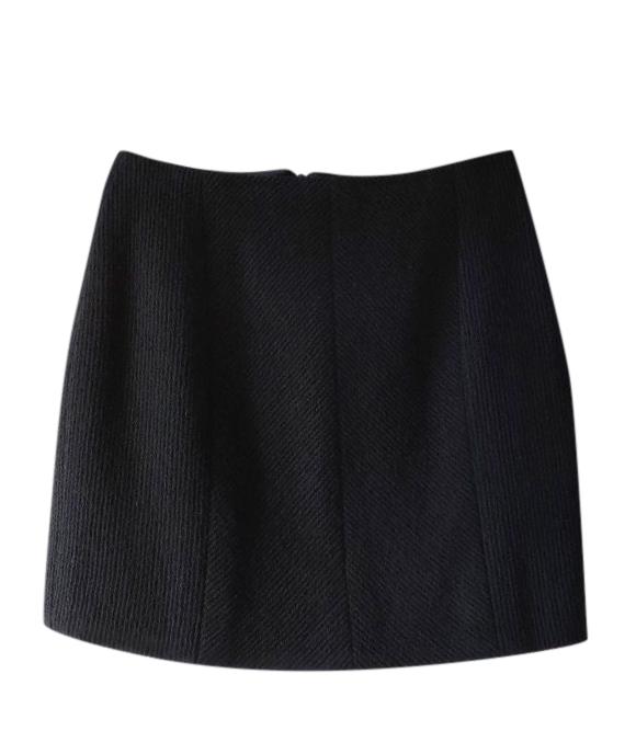 Chanel Black Wool Tweed Mini Skirt