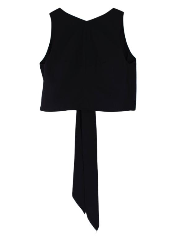 Kalita Black Saltwater tie-back cotton-poplin top