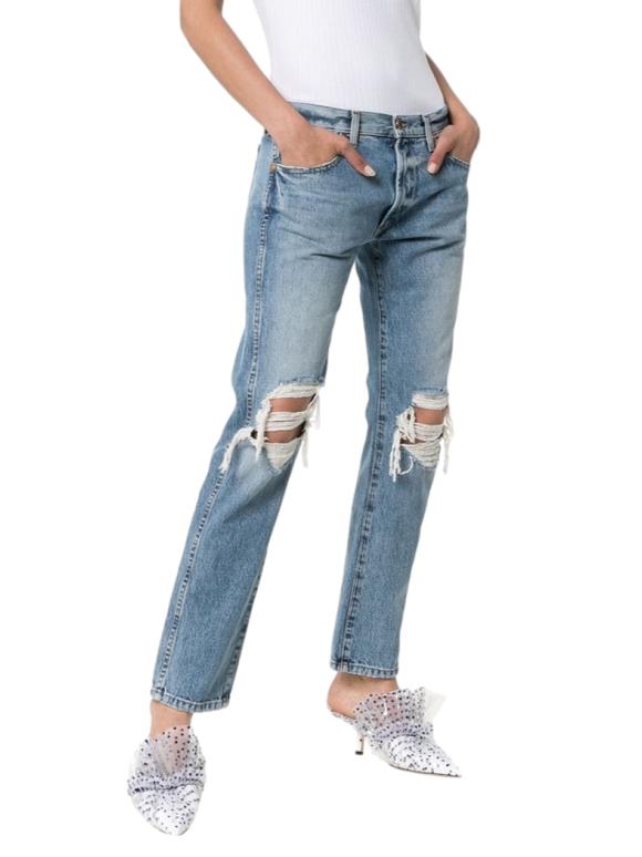 Khaite Blue Denim Kyle Distressed Jeans