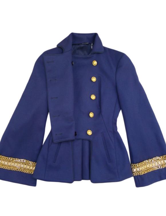 Alexander McQueen Blue Military Double Breasted Jacket