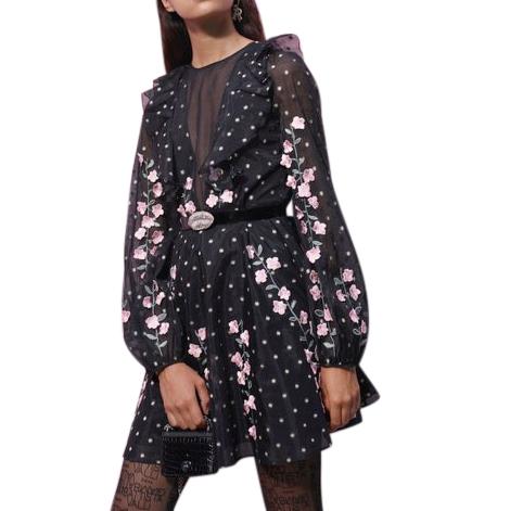 Giambattista Valli x H&M Black Lace Floral Embroidery Dress