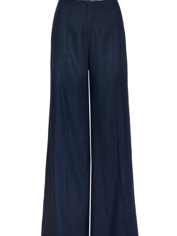 Andres Otalora cacao embroidered linen pants