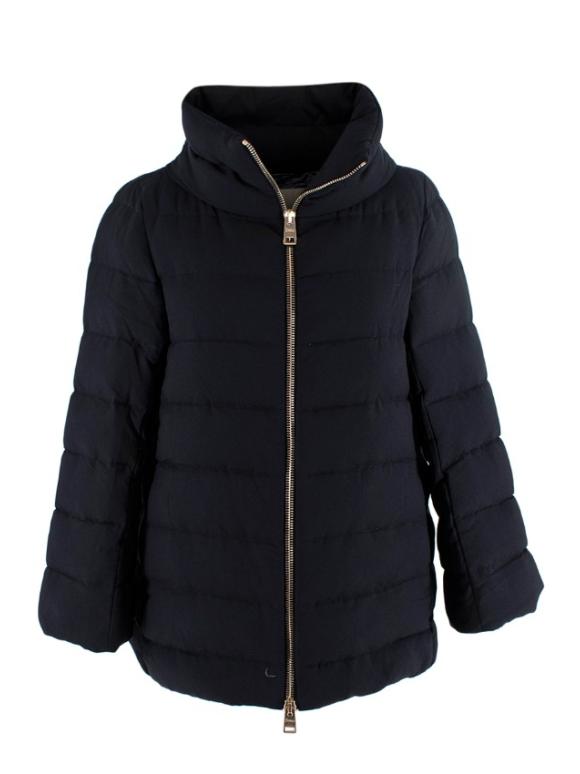 Herno Black Twill Padded Quilted Jacket