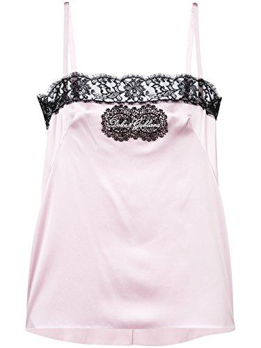 Dolce & Gabbana Pink Silk Lace Trimmed Cami Top