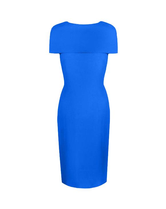 Suzannah Susannah Blue Cape Shift Dress