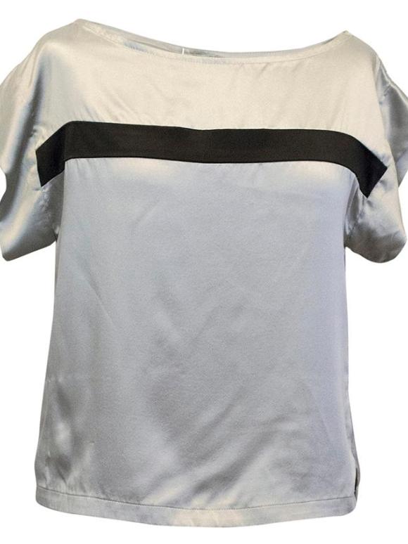 Osman Silver Satin Pyjama Top