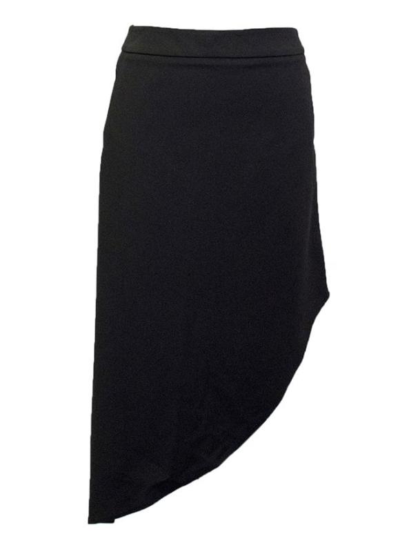 Osman black asymmetrical skirt with pockets