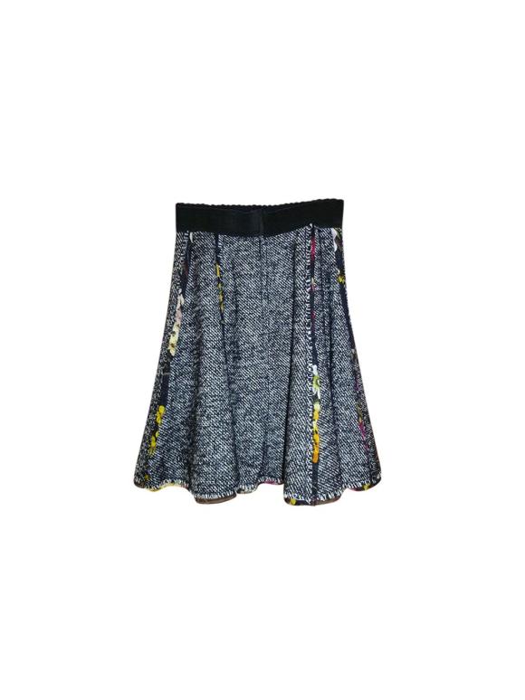 Dolce & Gabbana Floral Trimmed Tweed Skirt