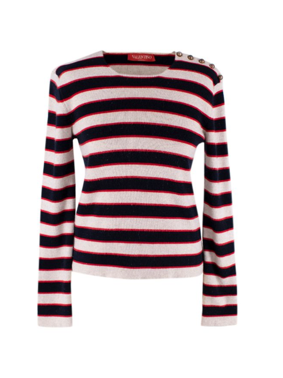 Valentino ricolour striped cashmere sweater