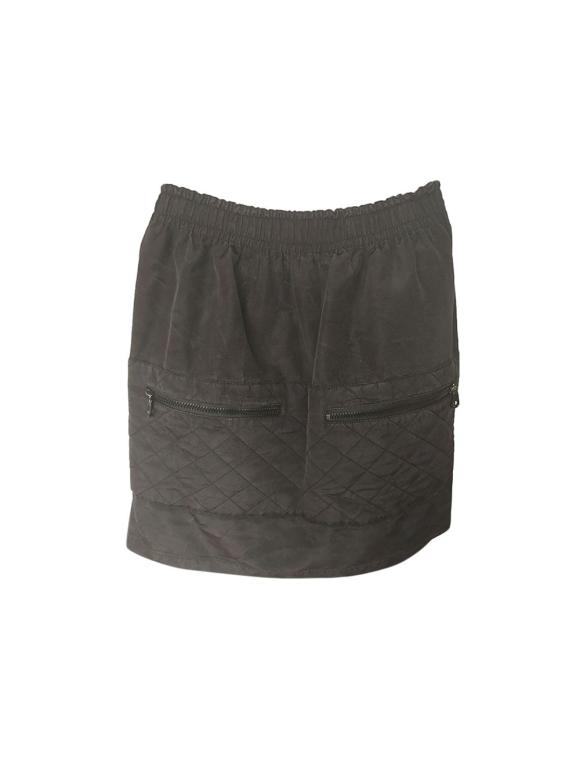 Chanel Quilted CC Logo Silk Skirt