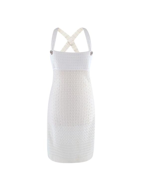 Chanel White Sleeveless Knitted Dress