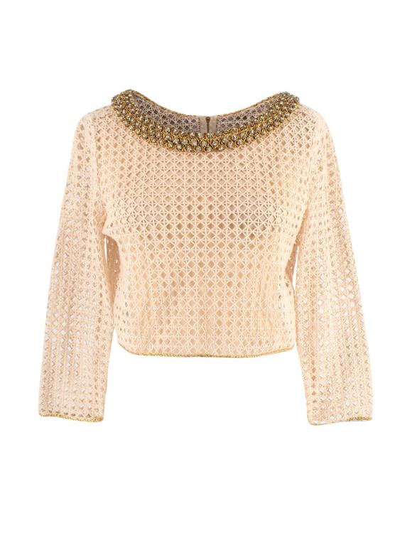 Ermanno Scervino Embellished Crochet Top