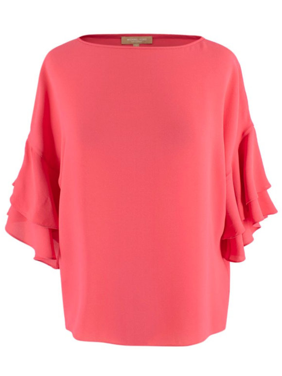 Michael Kors Collection Coral Ruffle Sleeve Dress