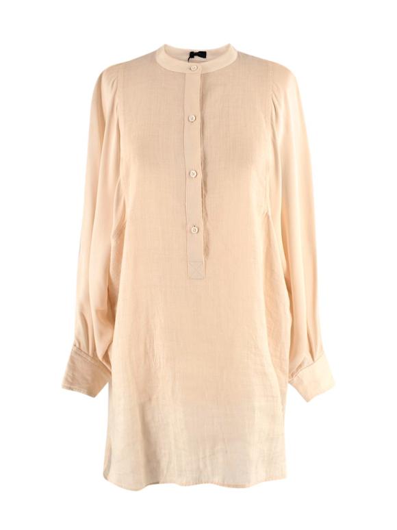 Joseph Button Up Beige Silk Blend Tunic