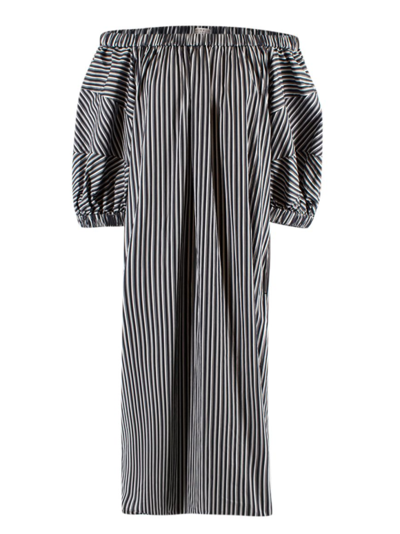 Brunello Cucinelli Striped Off-Shoulder Dress
