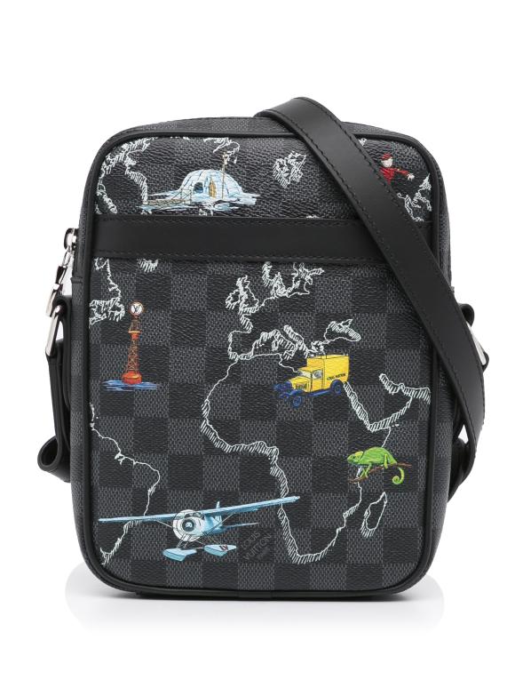 Louis Vuitton Damier Graphite Renaissance Map Danube Slim PM