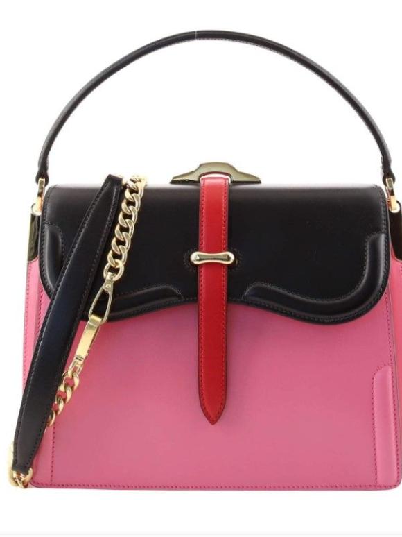 Prada Pink Calfskin Belle Top Handle Bag