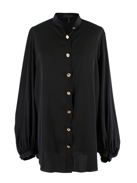 Escada Black Silk Oversize Shirt