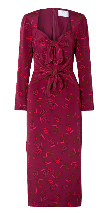 Rebecca de Ravenel Red Long Sleeve Zaza Dress