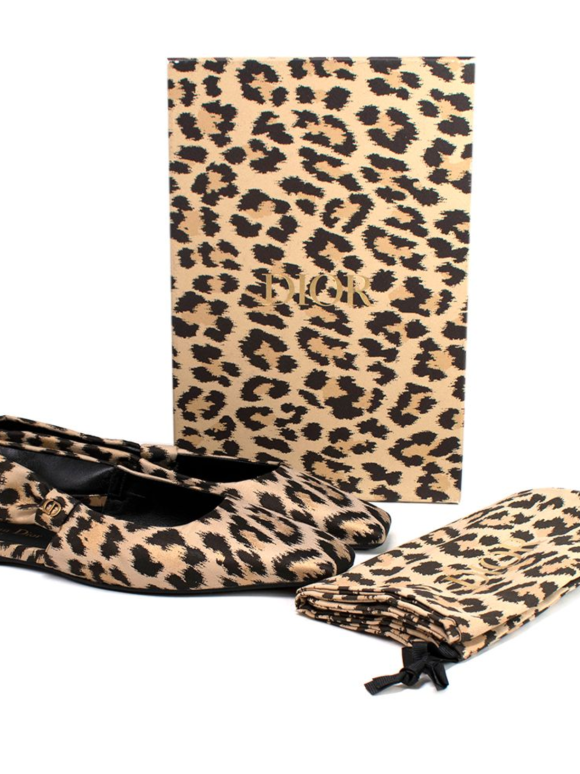 Dior Leopard Print Mizza Slingback Flats