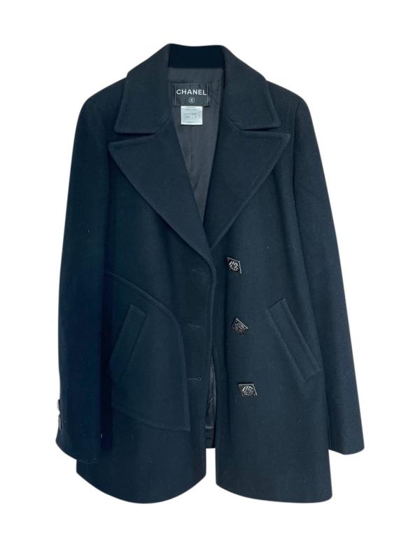 Chanel Black Wool Pea Coat