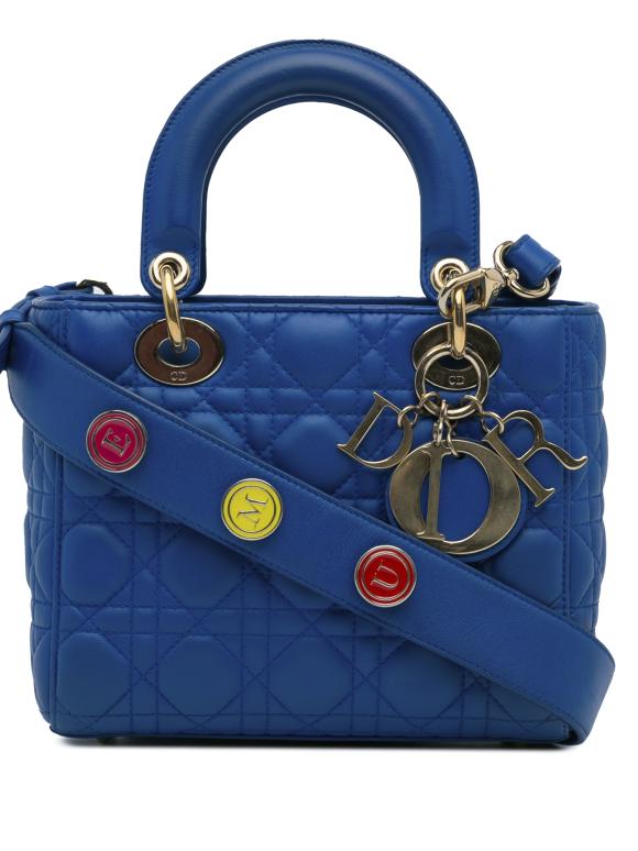 Dior Blue Small Cannage Leather Lady Dior My ABCDior