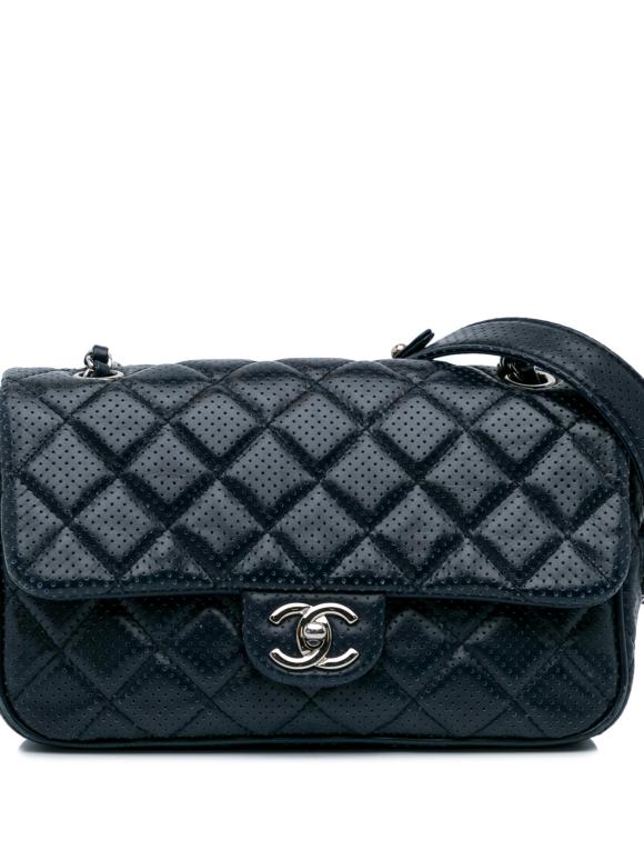 Chanel Navy Perforated Mini Rectangular Flap Bag
